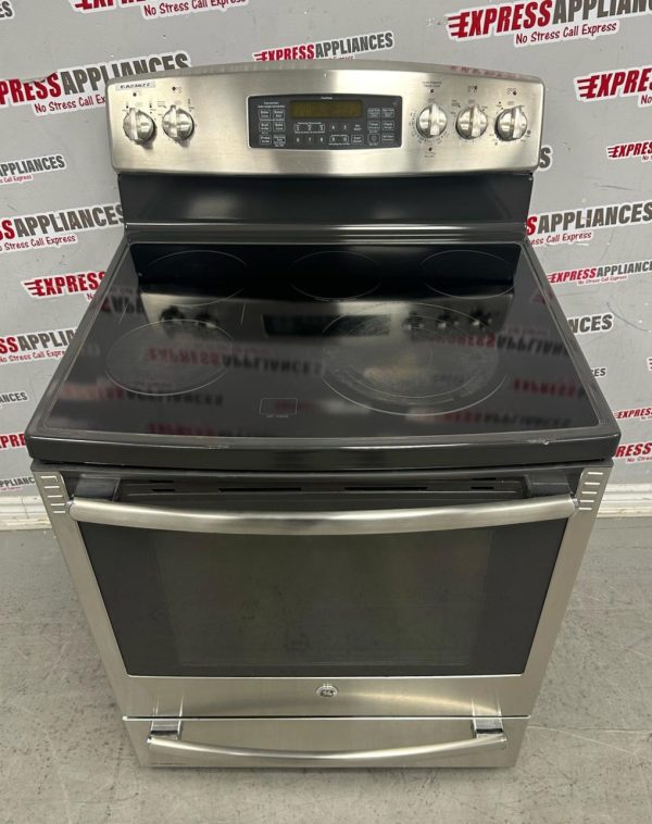 Used GE 30” Freestanding Glass Top Stove PCB980SF1SS For Sale