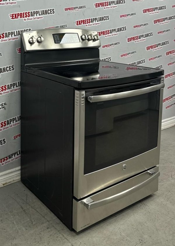 Used GE 30” Freestanding Glass Top Stove PCB980SF1SS For Sale