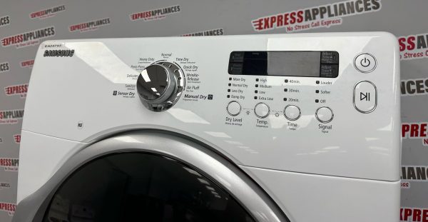 Used Samsung 27” Front Load Washer and Electric Dryer Stackable Set WF330ANW/XAC06 DV330AEW/XAC05 For Sale