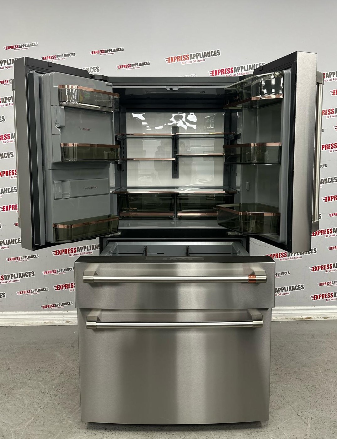 Open Box GE Cafe 36” French Door Fridge CXE22DP2PHS1 For Sale