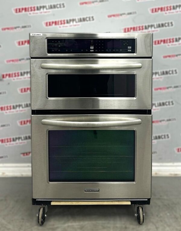 Used KitchenAid 30” Combo Microwave Wall Oven KEMS308SSS05 For Sale