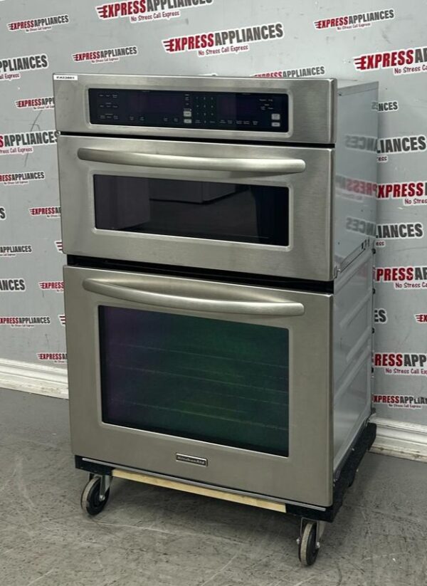 Used KitchenAid 30” Combo Microwave Wall Oven KEMS308SSS05 For Sale
