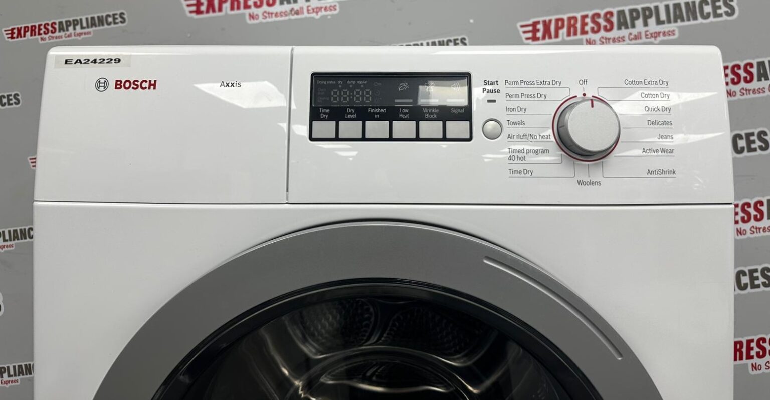 Used Bosch 24” Washer and Dryer Stackable Set WAT28401UC/20 WTB86201UC ...