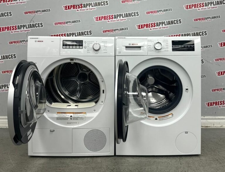 Used Bosch 24” Washer and Dryer Stackable Set WAT28401UC/20 WTB86201UC ...