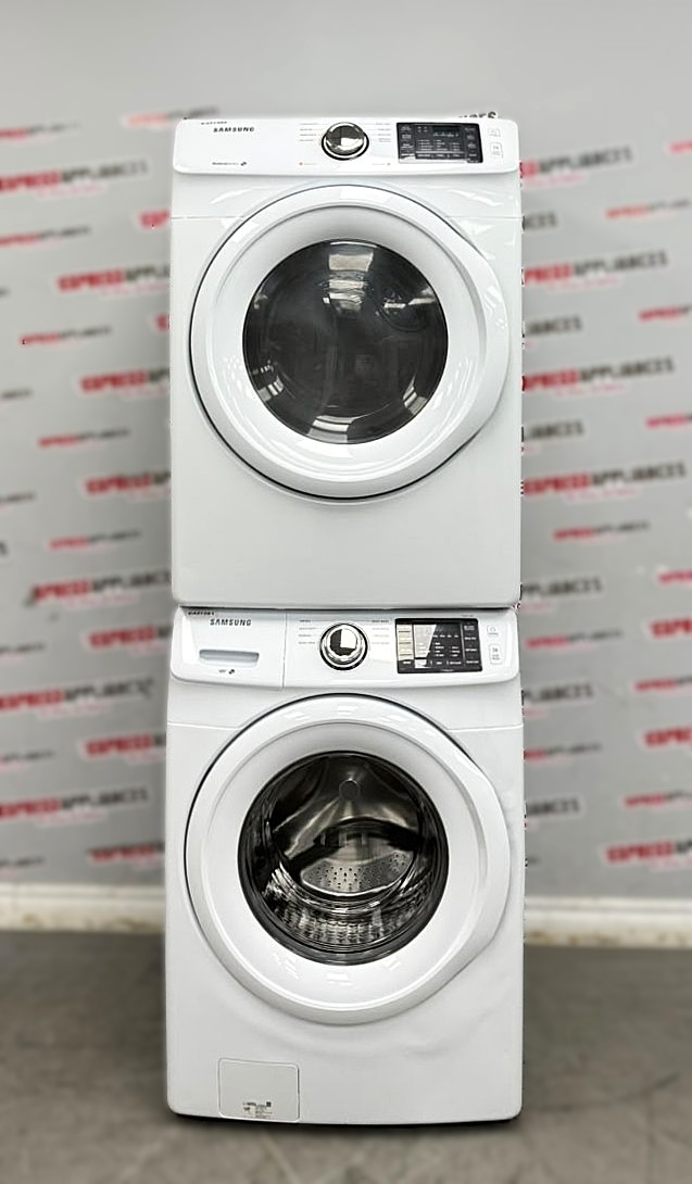 Used Samsung 27” Front Load Washer and Electric Dryer Stackable Set WF42H5000AW/A2 DV42H5000EW/AC For Sale Used Samsung 27” Front Load Washer and Electric Dryer Stackable Set WF42H5000AW/A2 DV42H5000EW/AC For Sale