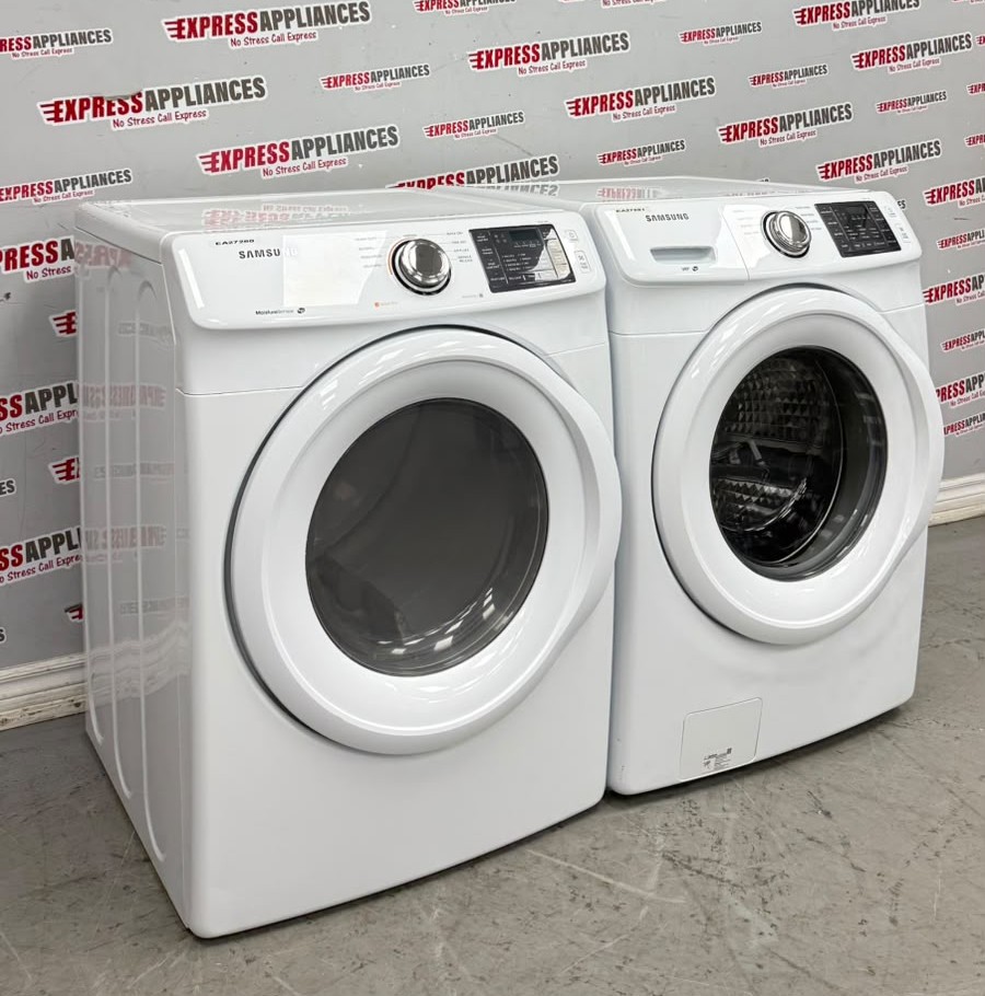 Used Samsung 27” Front Load Washer and Electric Dryer Stackable Set WF42H5000AW/A2 DV42H5000EW/AC For Sale Used Samsung 27” Front Load Washer and Electric Dryer Stackable Set WF42H5000AW/A2 DV42H5000EW/AC For Sale