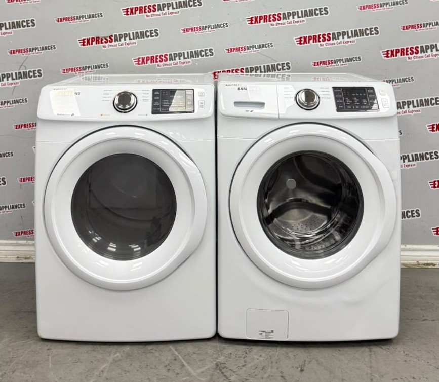Used Samsung 27” Front Load Washer and Electric Dryer Stackable Set WF42H5000AW/A2 DV42H5000EW/AC For Sale Used Samsung 27” Front Load Washer and Electric Dryer Stackable Set WF42H5000AW/A2 DV42H5000EW/AC For Sale