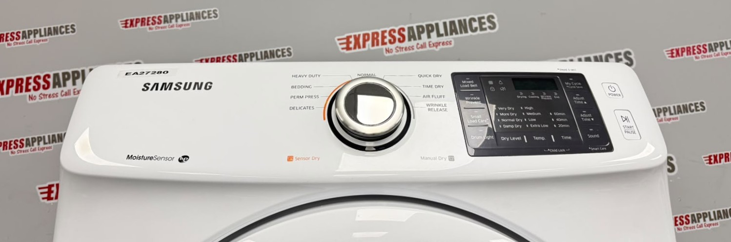 Used Samsung 27” Front Load Washer and Electric Dryer Stackable Set WF42H5000AW/A2 DV42H5000EW/AC For Sale Used Samsung 27” Front Load Washer and Electric Dryer Stackable Set WF42H5000AW/A2 DV42H5000EW/AC For Sale
