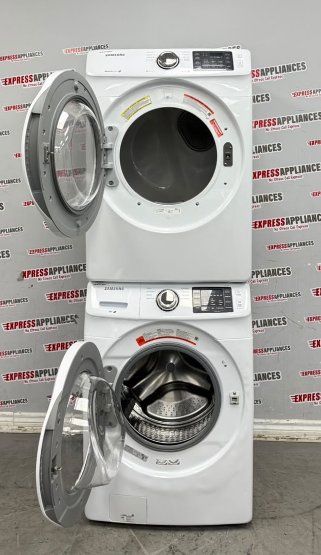 Used Samsung 27” Front Load Washer and Electric Dryer Stackable Set WF42H5000AW/A2 DV42H5000EW/AC For Sale Used Samsung 27” Front Load Washer and Electric Dryer Stackable Set WF42H5000AW/A2 DV42H5000EW/AC For Sale