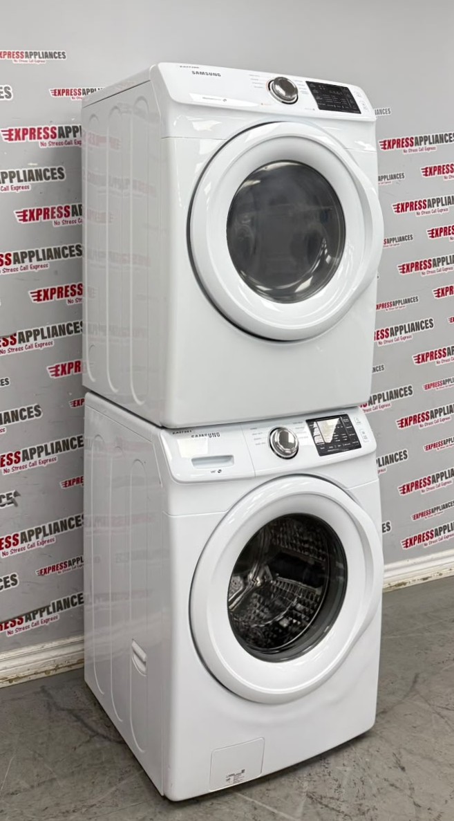 Used Samsung 27” Front Load Washer and Electric Dryer Stackable Set WF42H5000AW/A2 DV42H5000EW/AC For Sale Used Samsung 27” Front Load Washer and Electric Dryer Stackable Set WF42H5000AW/A2 DV42H5000EW/AC For Sale
