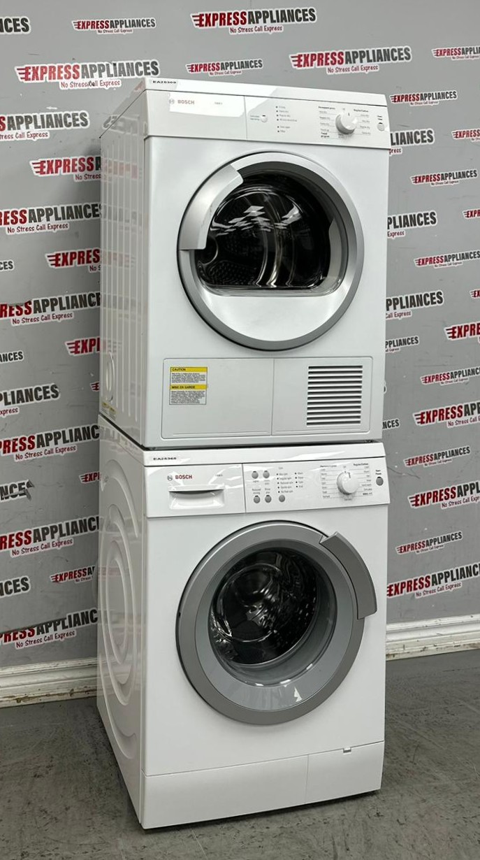 Used Bosch 24” Front Load Washer and Electric Dryer Stackable Set WAS20160UC WTV76100CN For Sale Used Bosch 24” Front Load Washer and Electric Dryer Stackable Set WAS20160UC WTV76100CN For Sale