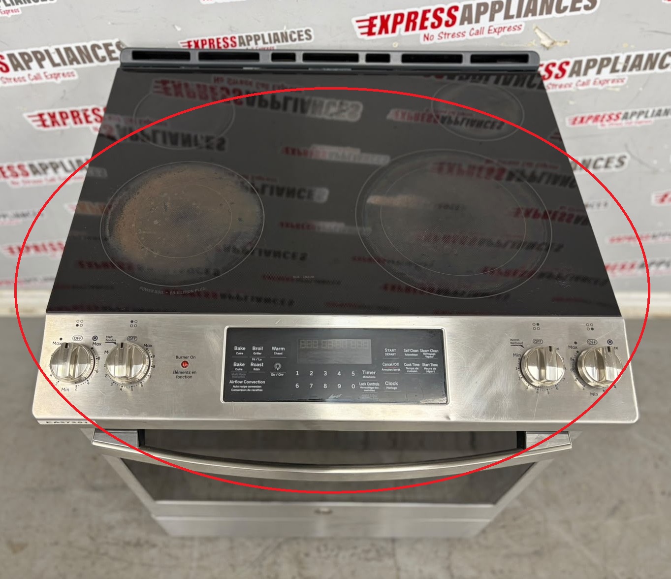 Used GE 30” Slide-In Glass Top Stove JCS830SM4SS For Sale Used GE 30” Slide-In Glass Top Stove JCS830SM4SS For Sale