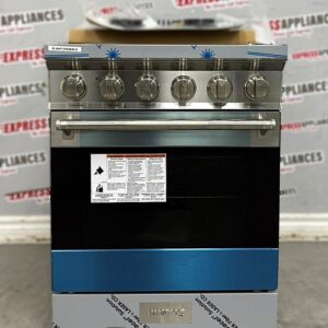Open Box Smeg 24” Slide-In Gas Stove SPR24UGGX For Sale