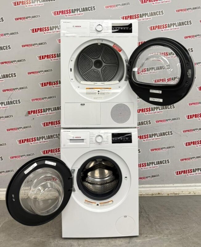 Used Bosch 24” Washer and Dryer Stackable Set WAT28401UC/20 WTG86401UC ...