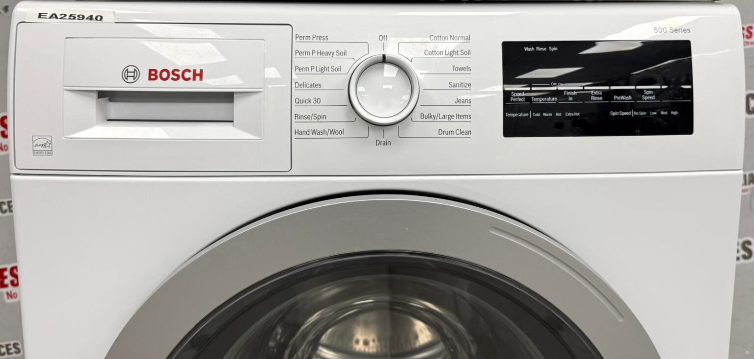 Used Bosch 24” Washer and Dryer Stackable Set WAT28401UC/20 WTG86401UC ...
