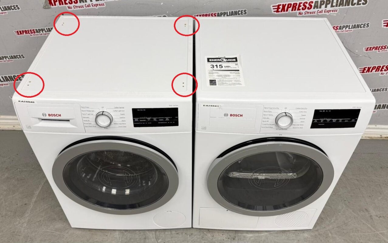 Used Bosch 24” Washer and Dryer Stackable Set WAT28401UC/20 WTG86401UC ...