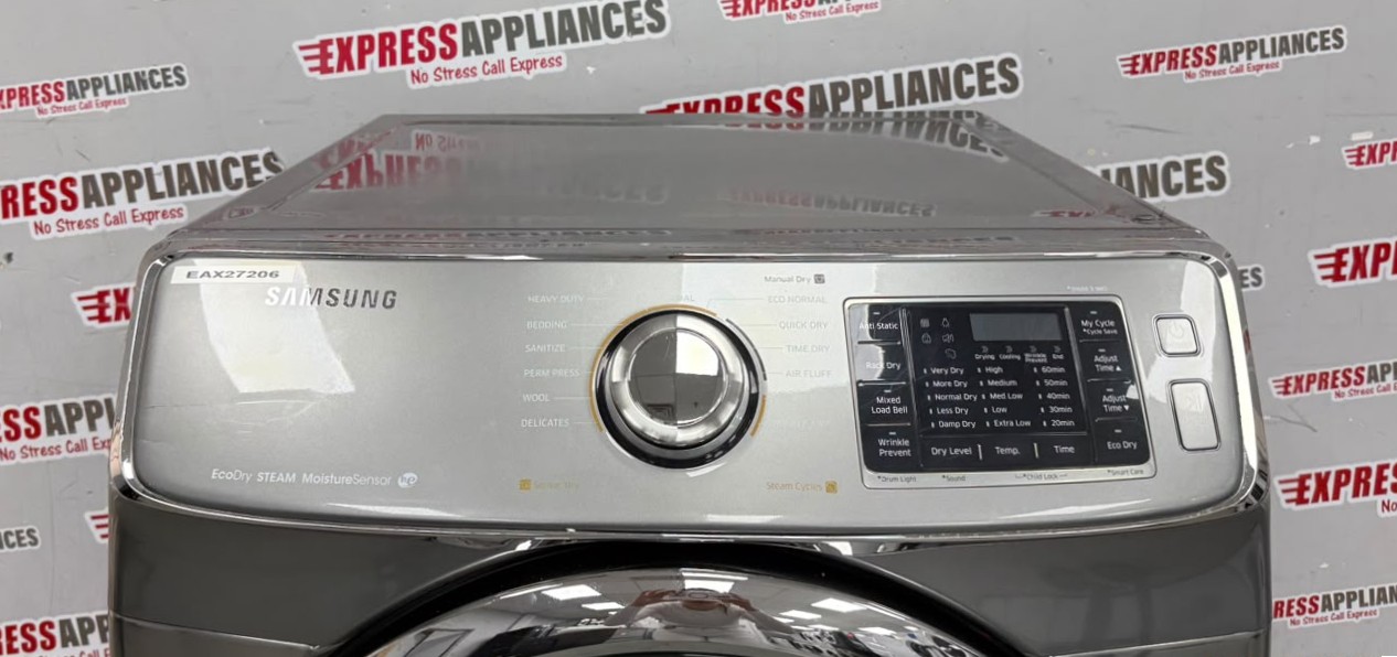 Used Samsung 27” Electric Stackable Dryer DV45H6300EP/AC For Sale Used Samsung 27” Electric Stackable Dryer DV45H6300EP/AC For Sale