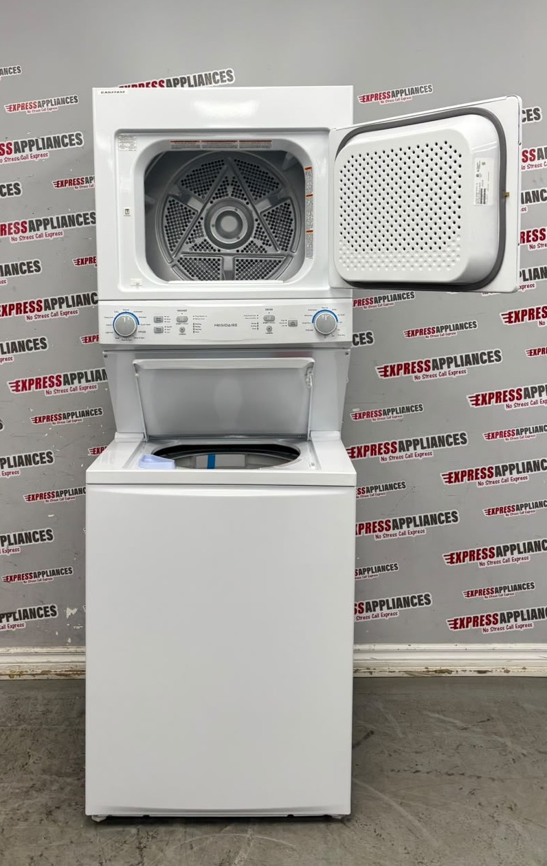 Open Box Frigidaire 27” Laundry Center Washer and Dryer FLCE752CAW4 For Sale Open Box Frigidaire 27” Laundry Center Washer and Dryer FLCE752CAW4 For Sale
