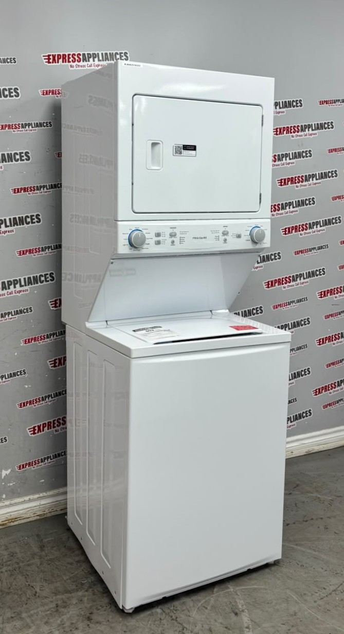 Open Box Frigidaire 27” Laundry Center Washer and Dryer FLCE752CAW4 For Sale Open Box Frigidaire 27” Laundry Center Washer and Dryer FLCE752CAW4 For Sale