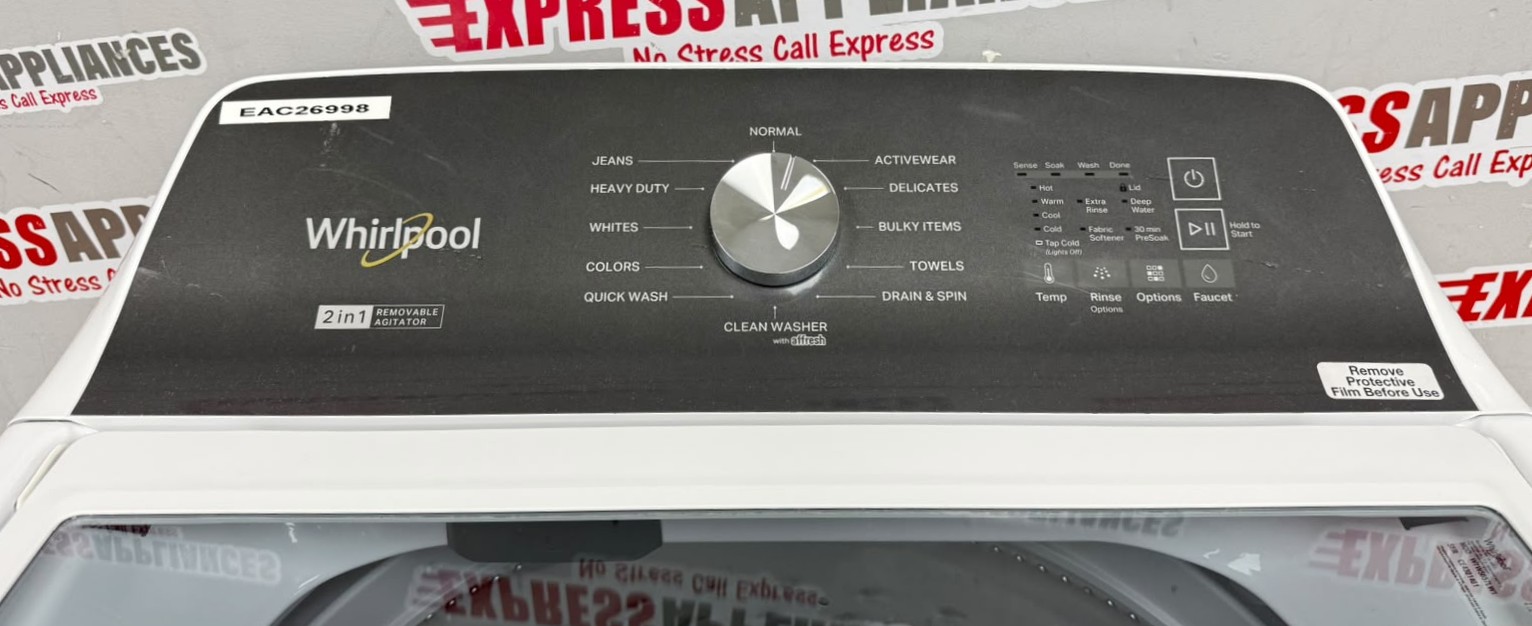 Open Box Whirlpool 27” Top Load Washing Machine WTW5057LW1 For Sale Open Box Whirlpool 27” Top Load Washing Machine WTW5057LW1 For Sale