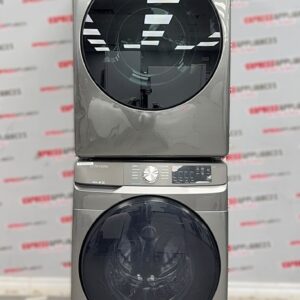 Samsung 27” Used Front Load Washer and Open Box Electric Dryer Stackable Set WF45R6100AP/US DVE45B6305P For Sale