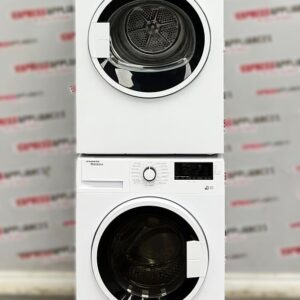 Used Blomberg 24” Front Load Washer and Electric Dryer Stackable Set WM72200W DV17600W SKU: EA26626 EA26812 For Sale