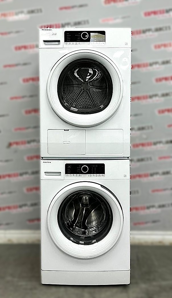 Used Whirlpool 24” Front Load Washer and Ventless Dryer Stackable Set WFW3090JW0 YWHD3090GW0 For Sale Used Whirlpool 24” Front Load Washer and Ventless Dryer Stackable Set WFW3090JW0 YWHD3090GW0 For Sale