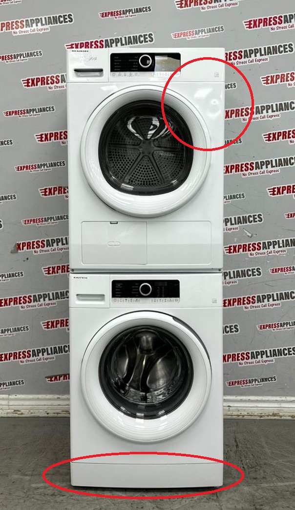 Used Whirlpool 24” Front Load Washer and Ventless Dryer Stackable Set WFW3090JW0 YWHD3090GW0 For Sale Used Whirlpool 24” Front Load Washer and Ventless Dryer Stackable Set WFW3090JW0 YWHD3090GW0 For Sale