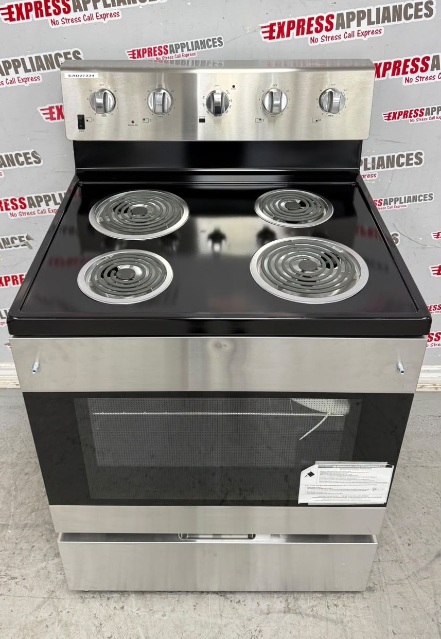 Open Box Element 30” Freestanding Coil Stove EECR34MES-CA For Sale Open Box Element 30” Freestanding Coil Stove EECR34MES-CA For Sale