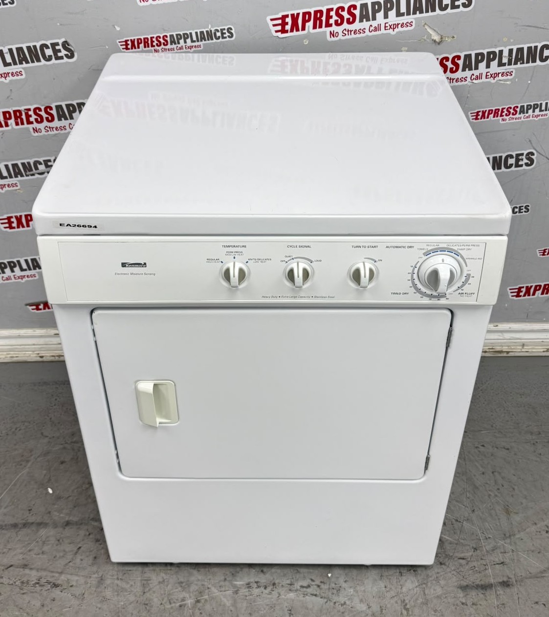 Used Kenmore 27” Electric Stackable Dryer 970-C82162-10 For Sale Used Kenmore 27” Electric Stackable Dryer 970-C82162-10 For Sale