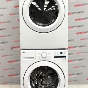 LG 27” Used Front Load Washer and Open Box Electric Dryer Stackable Set WM3400CW DLE3400W For Sale