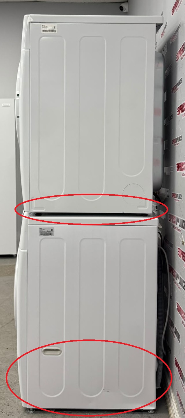 LG 27” Used Front Load Washer and Open Box Electric Dryer Stackable Set WM3400CW DLE3400W For Sale LG 27” Used Front Load Washer and Open Box Electric Dryer Stackable Set WM3400CW DLE3400W For Sale