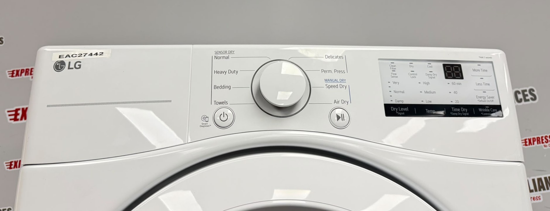 LG 27” Used Front Load Washer and Open Box Electric Dryer Stackable Set WM3400CW DLE3400W For Sale LG 27” Used Front Load Washer and Open Box Electric Dryer Stackable Set WM3400CW DLE3400W For Sale