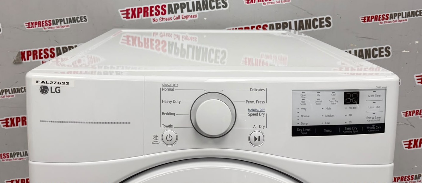 Open Box LG 27” Electric Stackable Dryer DLE3400W For Sale Open Box LG 27” Electric Stackable Dryer DLE3400W For Sale