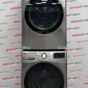 Open Box LG 27” Front Load Washer and Electric Dryer Stackable Set WM3850HVA DLEX3850V For Sale Open Box LG 27” Front Load Washer and Electric Dryer Stackable Set WM3850HVA DLEX3850V For Sale
