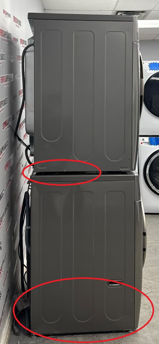 Open Box LG 27” Front Load Washer and Electric Dryer Stackable Set WM3850HVA DLEX3850V For Sale Open Box LG 27” Front Load Washer and Electric Dryer Stackable Set WM3850HVA DLEX3850V For Sale