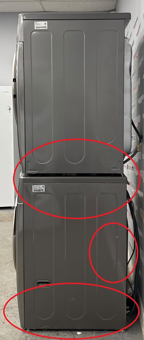 Open Box LG 27” Front Load Washer and Electric Dryer Stackable Set WM3850HVA DLEX3850V For Sale Open Box LG 27” Front Load Washer and Electric Dryer Stackable Set WM3850HVA DLEX3850V For Sale