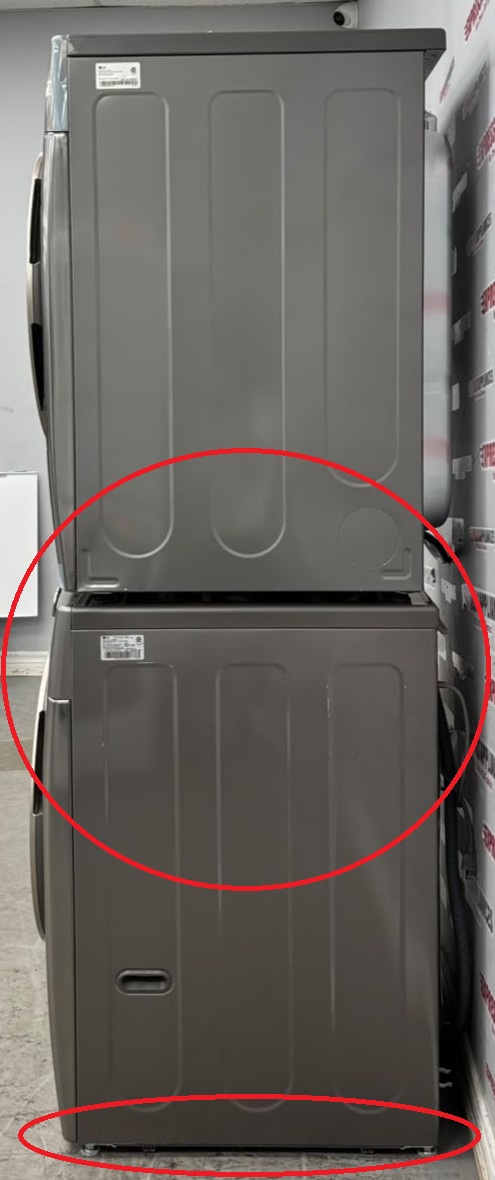 Open Box LG 27” Front Load Washer and Electric Dryer Stackable Set WM3850HVA DLEX3850V For Sale Open Box LG 27” Front Load Washer and Electric Dryer Stackable Set WM3850HVA DLEX3850V For Sale