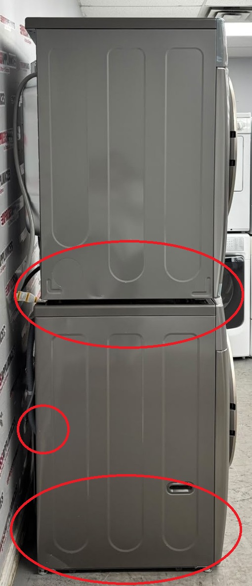 Open Box LG 27” Front Load Washer and Electric Dryer Stackable Set WM3850HVA DLEX3850V For Sale Open Box LG 27” Front Load Washer and Electric Dryer Stackable Set WM3850HVA DLEX3850V For Sale