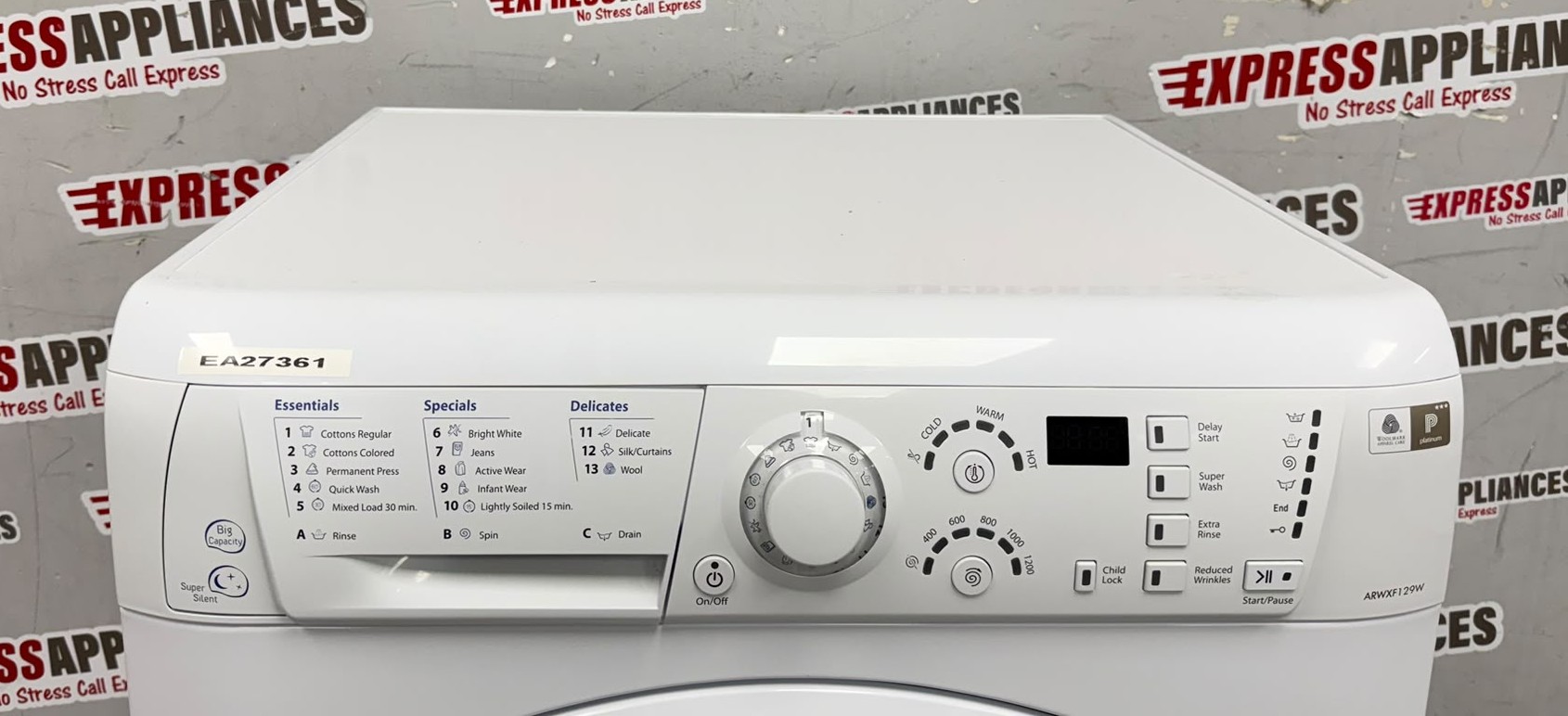 Used Ariston 24” Front Load Washing Machine ARWXF129WNA For Sale Used Ariston 24” Front Load Washing Machine ARWXF129WNA For Sale
