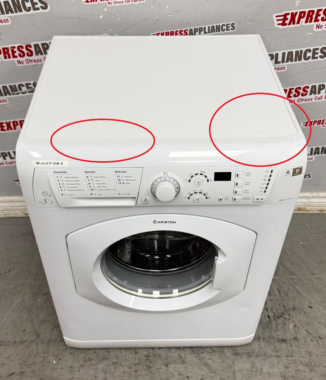Used Ariston 24” Front Load Washing Machine ARWXF129WNA For Sale Used Ariston 24” Front Load Washing Machine ARWXF129WNA For Sale