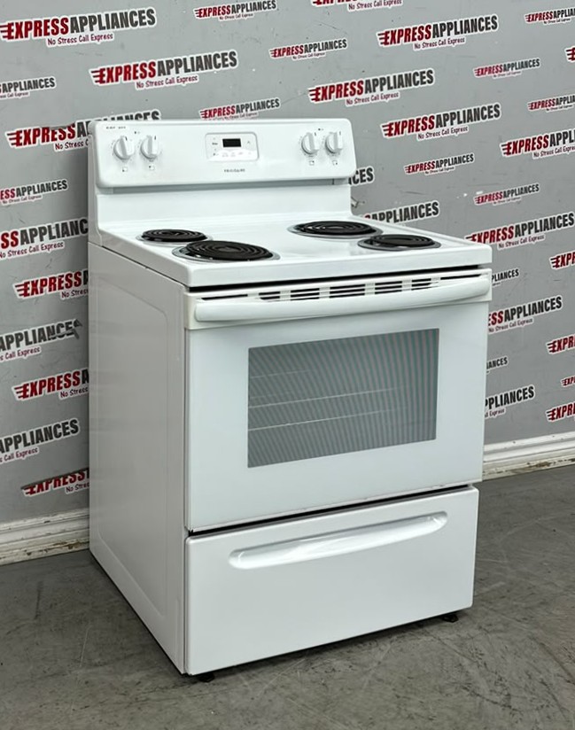 Used Frigidaire 30” Freestanding Coil Stove CFEF3011TWA For Sale Used Frigidaire 30” Freestanding Coil Stove CFEF3011TWA For Sale