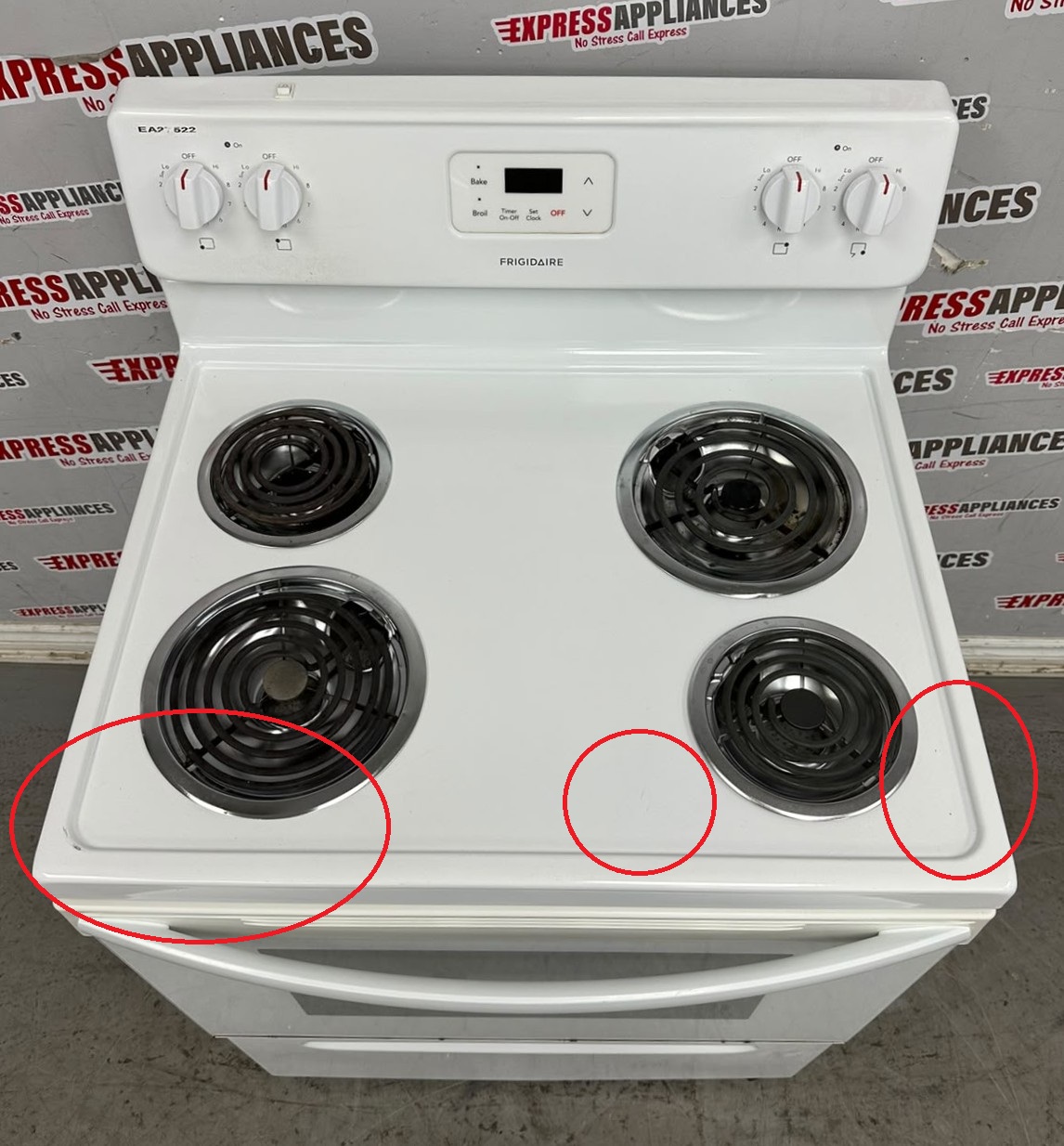 Used Frigidaire 30” Freestanding Coil Stove CFEF3011TWA For Sale Used Frigidaire 30” Freestanding Coil Stove CFEF3011TWA For Sale