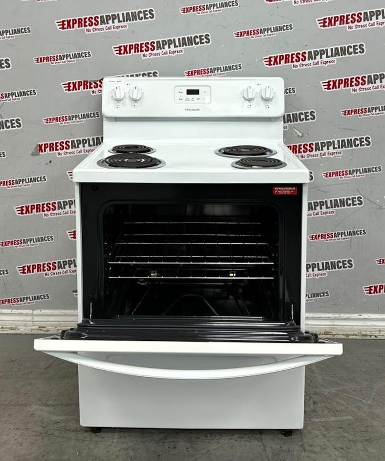 Used Frigidaire 30” Freestanding Coil Stove CFEF3011TWA For Sale Used Frigidaire 30” Freestanding Coil Stove CFEF3011TWA For Sale