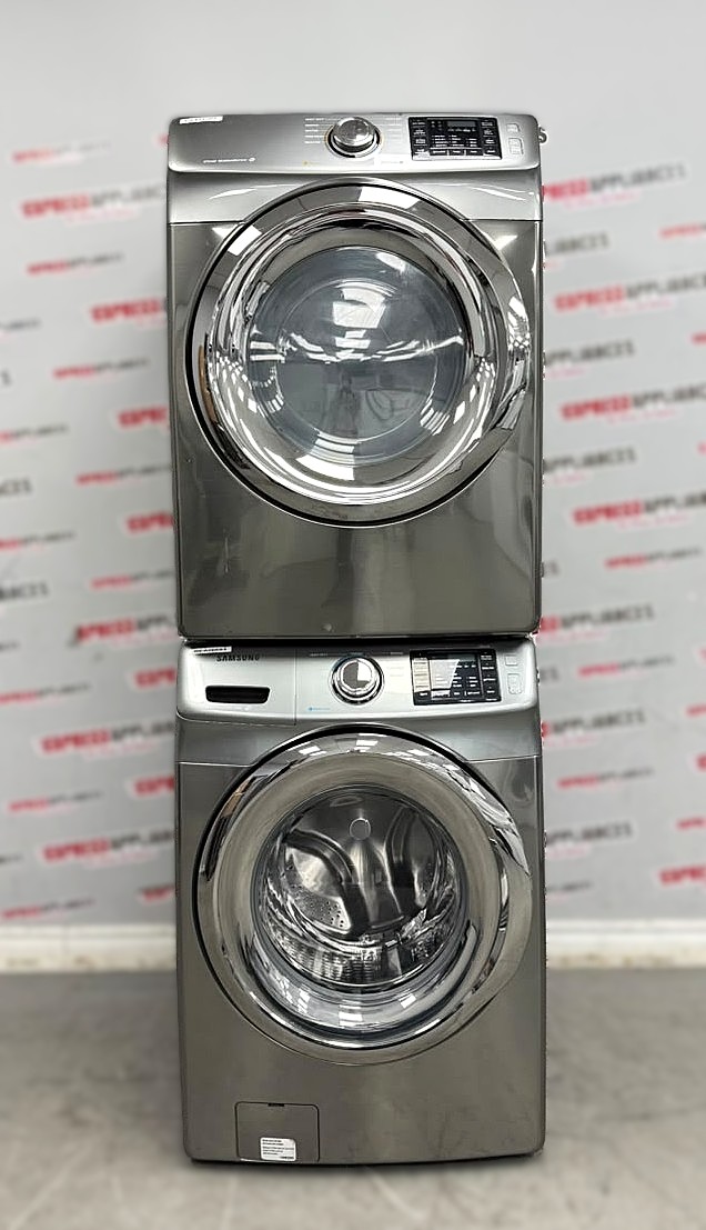 Used Samsung 27" Front Load Washer and Electric Dryer Stackable Set WF42H5200AP/A2 DV24H6200EP/AC For Sale Used Samsung 27" Front Load Washer and Electric Dryer Stackable Set WF42H5200AP/A2 DV24H6200EP/AC For Sale