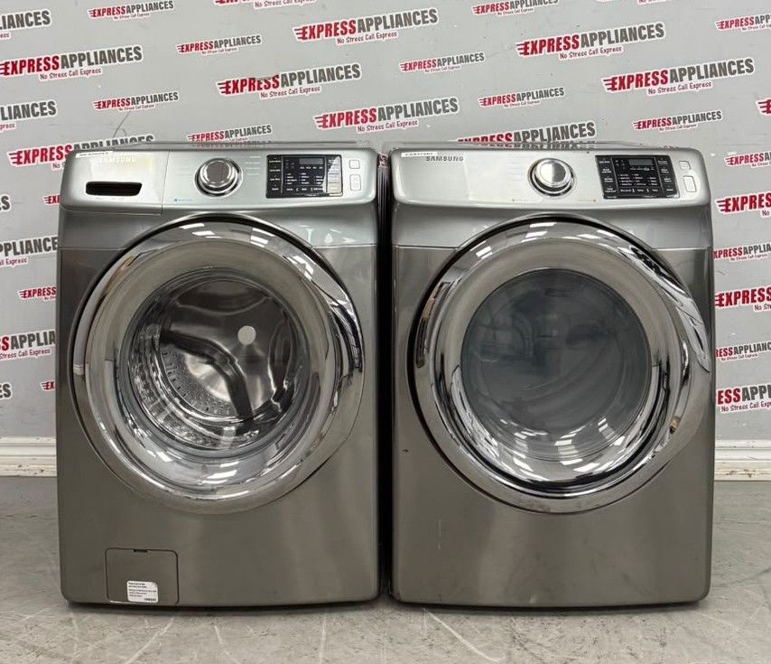 Used Samsung 27" Front Load Washer and Electric Dryer Stackable Set WF42H5200AP/A2 DV24H6200EP/AC For Sale Used Samsung 27" Front Load Washer and Electric Dryer Stackable Set WF42H5200AP/A2 DV24H6200EP/AC For Sale