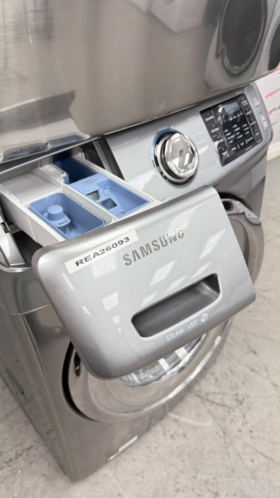 Used Samsung 27" Front Load Washer and Electric Dryer Stackable Set WF42H5200AP/A2 DV24H6200EP/AC For Sale Used Samsung 27" Front Load Washer and Electric Dryer Stackable Set WF42H5200AP/A2 DV24H6200EP/AC For Sale