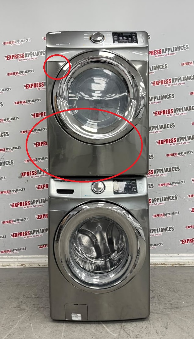 Used Samsung 27" Front Load Washer and Electric Dryer Stackable Set WF42H5200AP/A2 DV24H6200EP/AC For Sale Used Samsung 27" Front Load Washer and Electric Dryer Stackable Set WF42H5200AP/A2 DV24H6200EP/AC For Sale