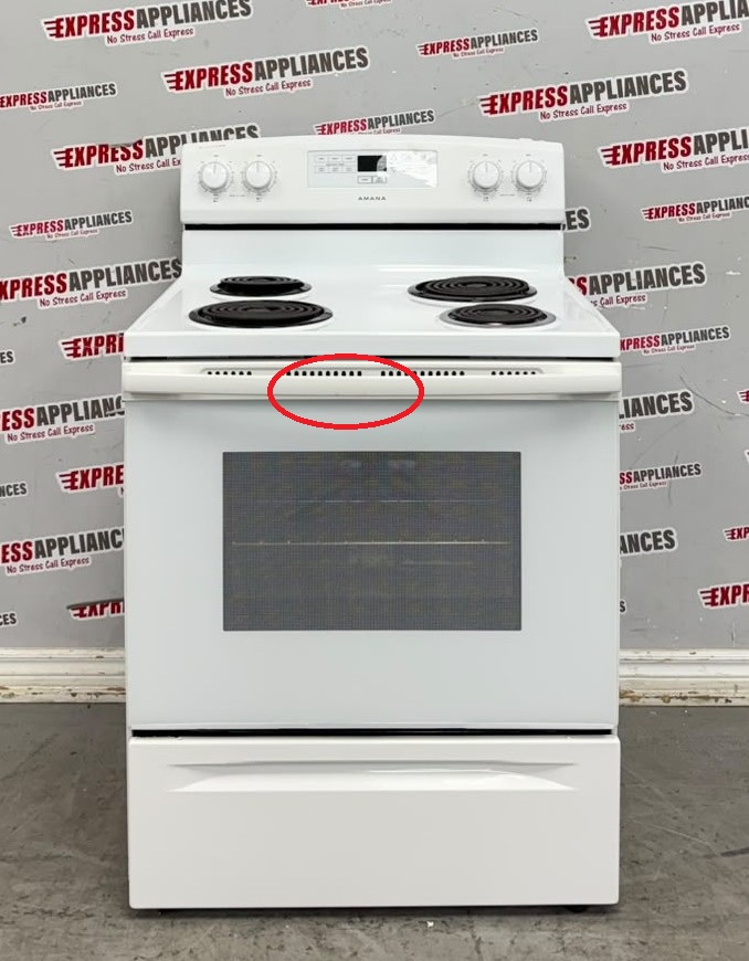 Used Amana 30” Freestanding Coil Stove YACR4303MFW For Sale Used Amana 30” Freestanding Coil Stove YACR4303MFW For Sale