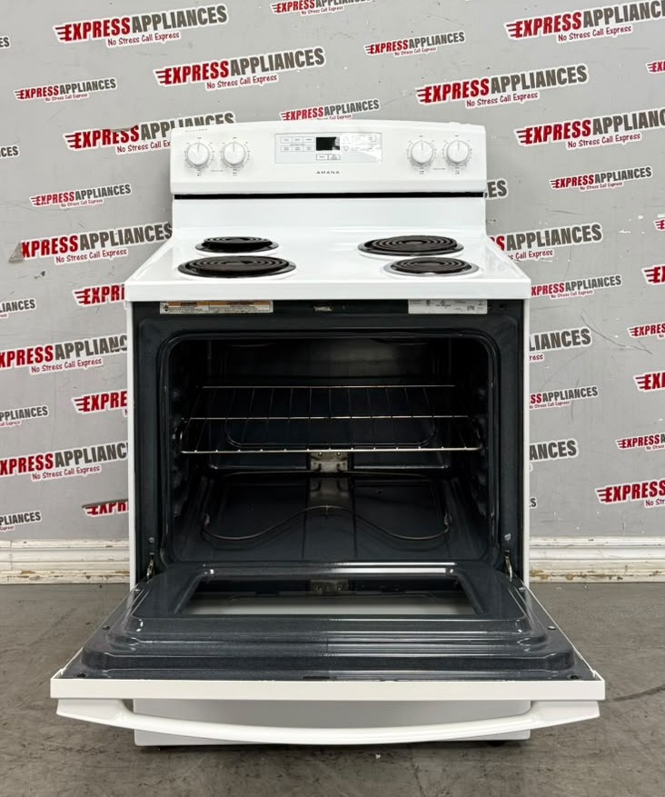 Used Amana 30” Freestanding Coil Stove YACR4303MFW For Sale Used Amana 30” Freestanding Coil Stove YACR4303MFW For Sale
